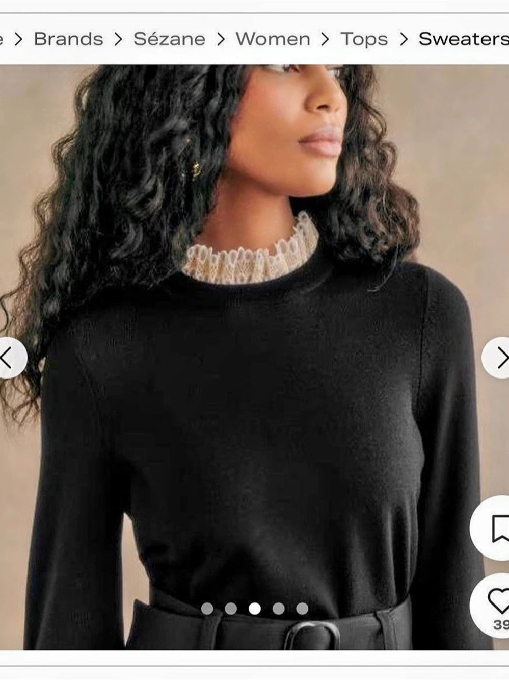 Sézane Audrey Jumper with Lace Collar